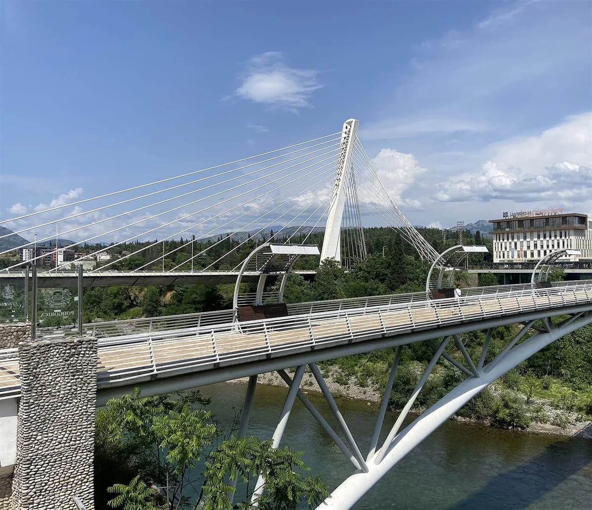 Millennium Bridge in Podgorica, Montenegro