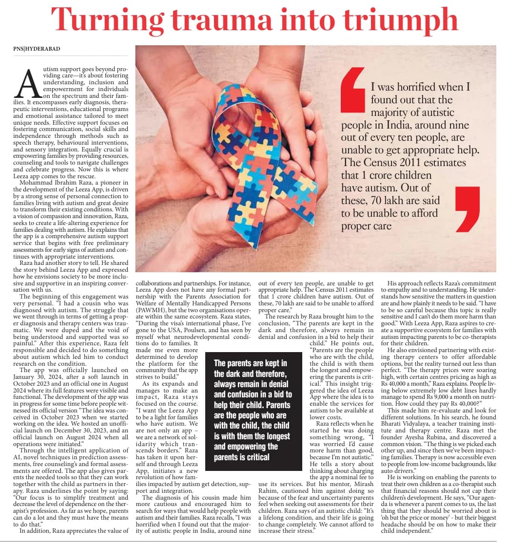 Excerpt of The Pioneer article: Turning trauma into triumph