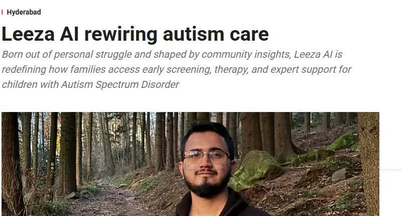 Excerpt of The New Indian Express article: Leeza AI rewiring autism care